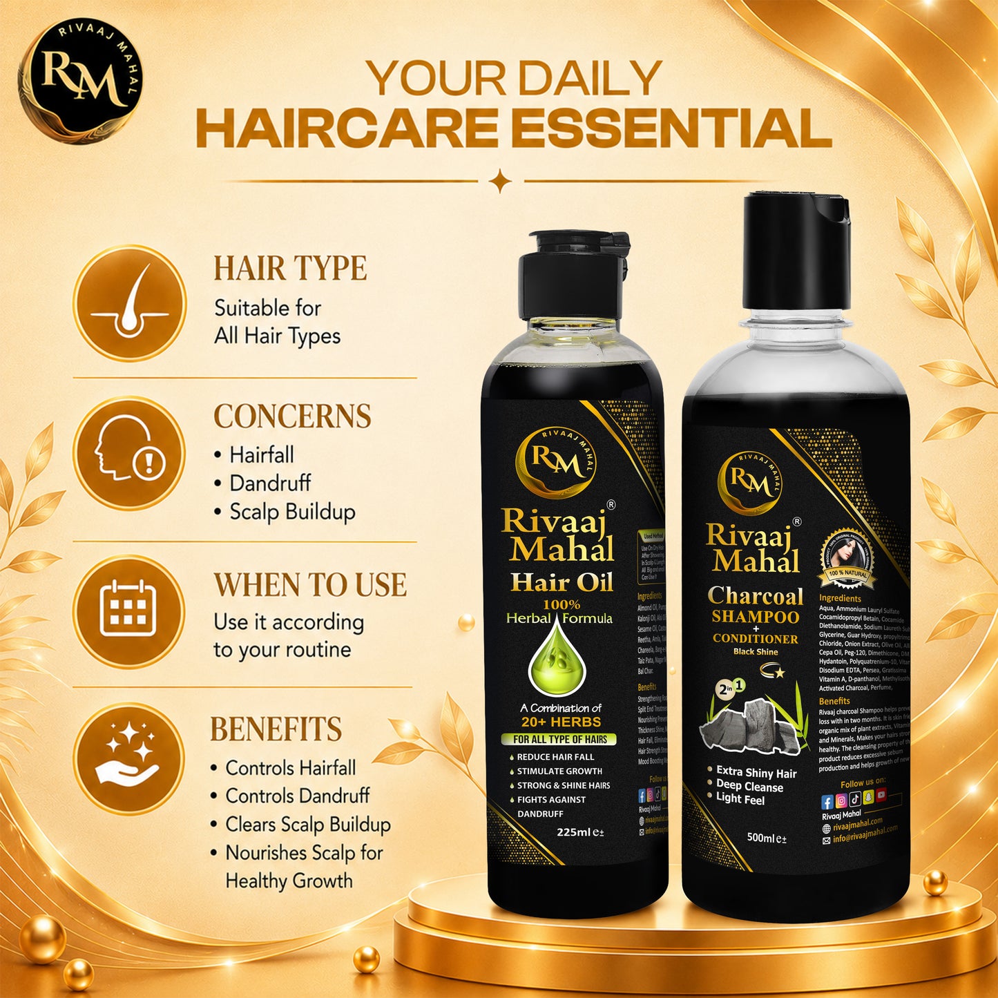 Rivaaj Mahal Hair Oil & Organic Shampoo