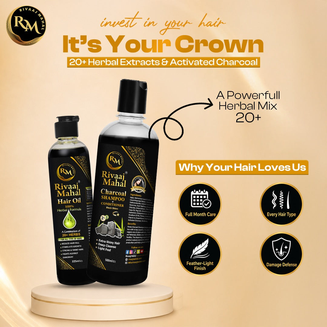 Rivaaj Mahal Hair Oil (225ml) & Organic Shampoo (500ml)