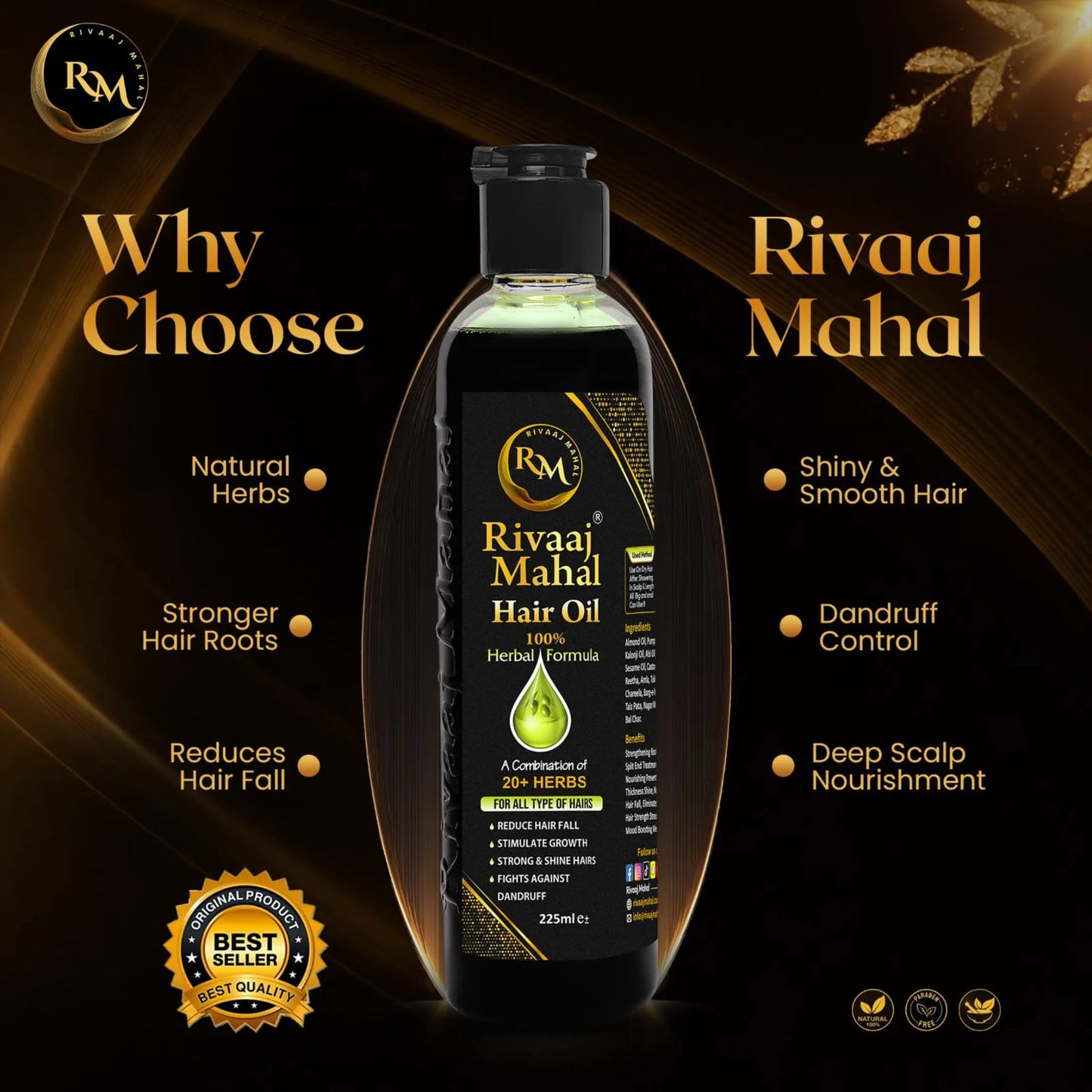 Rivaaj Mahal Hair Oil (225ml)