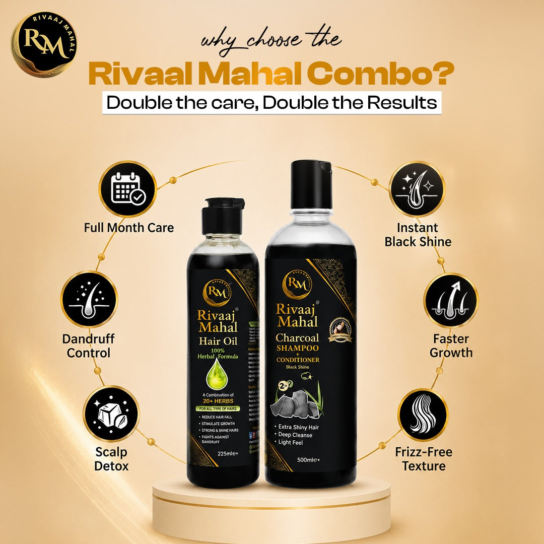 Rivaaj Mahal Hair Oil (225ml) & Organic Shampoo (500ml)